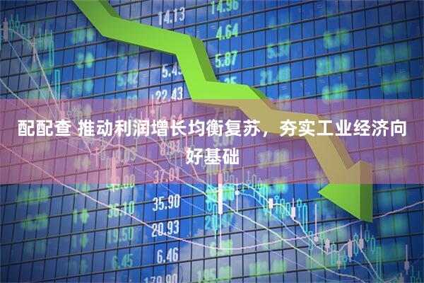 配配查 推动利润增长均衡复苏，夯实工业经济向好基础